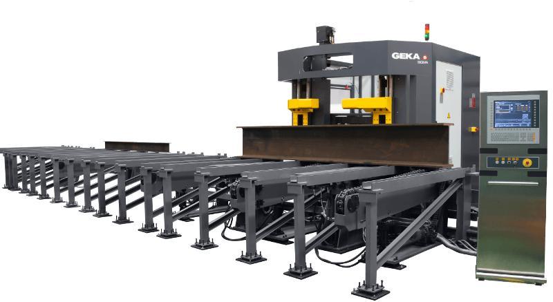 NEW GEKA SIGMA 110 CNC LINE FOR DRILLING, TAPPING, MILLING, AND SCRIBING BEAMS, TUBES, FLAT BARS AND ANGLES