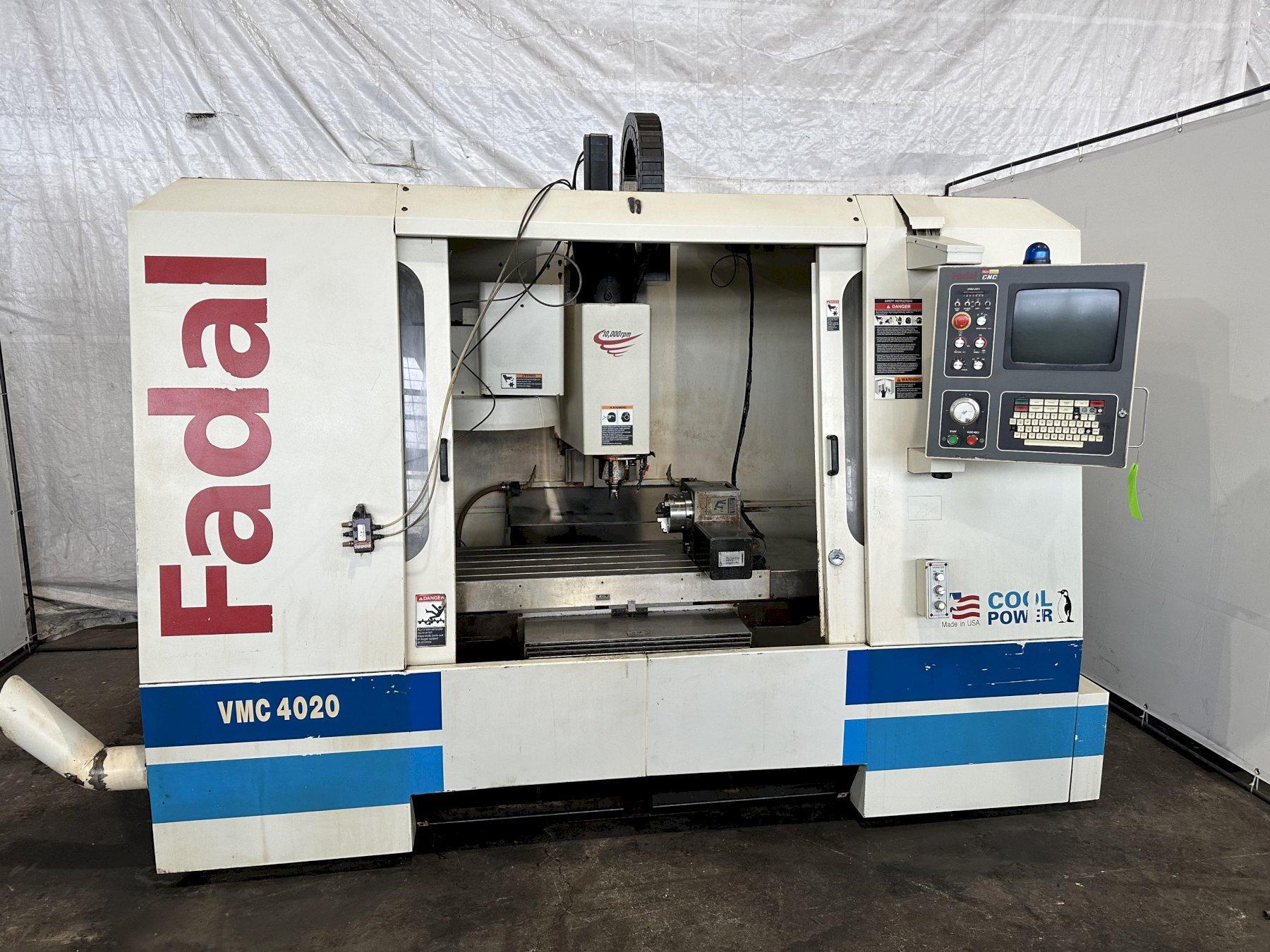 FADAL 4020 HT 4 AXIS CNC VERTICAL MACHINING CENTER. STOCK # 0848722